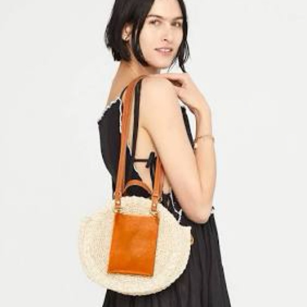 Clare V Poche Moyen Alice in Cream w/ Cuoio Vachetta NWT